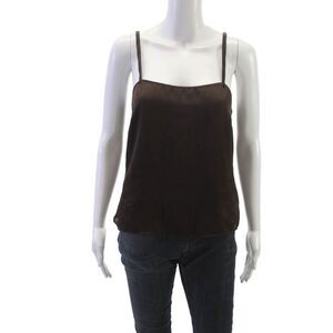 DR2 Women Brown Polyester Sleeveless Tank Solid Size XS